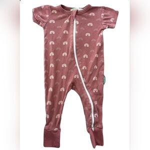 🇨🇦 Parade Organic Cotton Mauve Pink Kids Romper with Rainbows